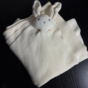 NURY Ivory/Cream Colored Bunny Rabbit Sweater Knit Baby Blanket
